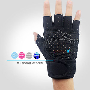Gants de musculation unisexes à demi-doigts avec imprimé camouflage bleu, respirants, antidérapants, paume en PU, pour entraînement sportif en extérieur - Product Image 6