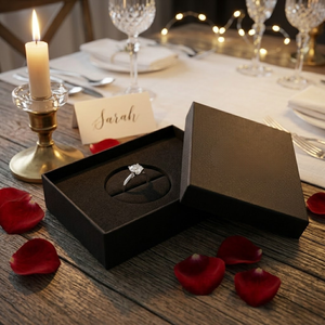 Caja de Regalo para Joyería de Moda con Laminado Mate y Forro de Esponja |   Empaque de Cartón Portátil con Recubrimiento UV y Grabado en Relieve - Product Image 1