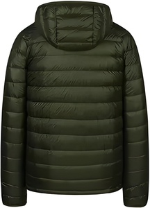 Men's Hooded Puffer <b>Jacket</b> Zipper Closure Windproof Winter Coat Casual Solid Color Polyester Regular Fit 2026 - Product Image 3