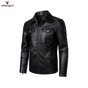 Veste en cuir véritable et toile pour homme, taille 8XL, mode automne-hiver, couleur unie, fermeture éclair sur le devant, imperméable et respirante pour homme - Product Image 3