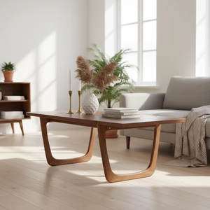 Table à manger Lili, moderne, en bois massif de teck indonésien, pour le salon, exportation et distribution - Product Image 1