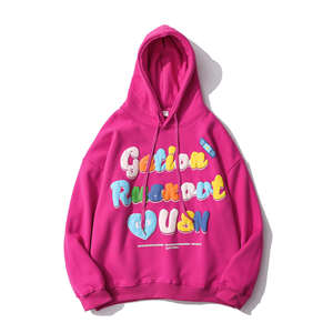 Sudadera con Capucha Estilo Y2K, Estampado Puff, Algodón Grueso de 330 GSM, Corte Regular, para Hombre - Product Image 4