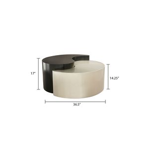 Tavolino da Caffè in Stile Contemporaneo con Struttura in Ferro Nero e Argento, Moderno ed Elegante - Product Image 4