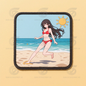 Patch en caoutchouc/PVC personnalisé motif fille anime sexy, écologique, 3D, sans nickel, à coudre/à coller, pour vêtements, chapeaux, cosplay, design carré - Product Image 3
