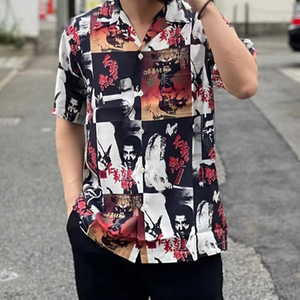 Chemise à manches courtes en coton pour homme, style hawaïen, chemise décontractée à imprimé - Product Image 4