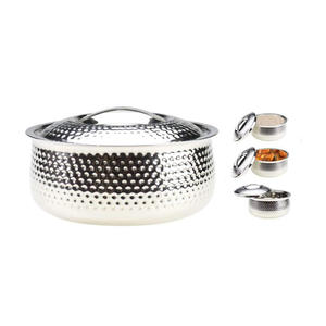 Boîte de service isotherme décorative en acier inoxydable avec finition cuivre martelé et couvercle, pour la table à manger et le stockage alimentaire - Product Image 6