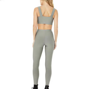Ensemble de sport pour femmes, soutien-gorge de sport zippé et legging, tenue de yoga sportive, ensemble 2 pièces, ensemble de fitness pour la gym, vêtements de sport sans couture - Product Image 4