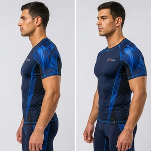 High Quality Lightweight Rash guard <b>for</b> <b>Men</b> Latest Short Sleeves Gym <b>Shirt</b> with Plain <b>Compression</b> Boys Short Sleeve Rush Guards - Product Image 5