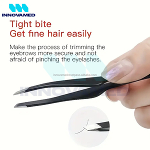 แหนบดึงขนคิ้วสแตนเลสแบบเฉียง รุ่นใหม่ OEM ODM เครื่องมือแต่งหน้าความแม่นยำสูง ทนทาน น้ำหนักเบา - Product Image 2
