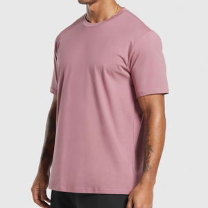 Camiseta Deportiva de Manga Corta con Cuello Redondo para Hombre, Color Rosa, Corte Regular, Color Sólido, Ropa Casual, Camisetas de Gimnasio Personalizadas al por Mayor, Fitness Premium - Product Image 2
