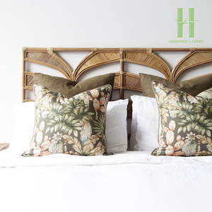 Lit en rotin fait main de luxe avec panneaux de tête de lit simples, idéal pour la maison et l'hôtellerie, directement de l'usine, rotin 2026 - Product Image 1