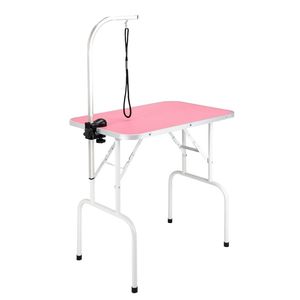 Tavolo da Toelettatura Pieghevole per Animali Domestici da 32 Pollici con Braccio Regolabile e Funzioni di Pulizia Silenziose per la Rimozione dei Peli, Rosa - Product Image 3