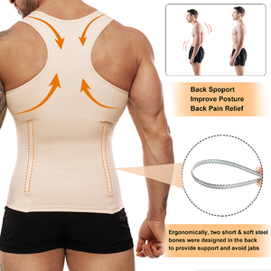 Customized Teenagers Men's Slimming Breathable Embroidery High Compression Fitness Body Shapewear Corset - Product Image 5