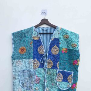 Chaleco Acolchado Estilo Khambadi Personalizado, Chaleco de Algodón Orgánico Khambadi, Chaqueta de Invierno Hecha a Mano - Product Image 2