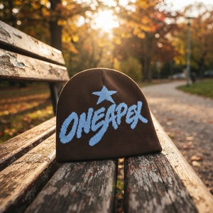Brown Blue Star Graphic Knit Beanie Hat Custom Logo Ribbed <b>Winter</b> <b>Cap</b> Unisex Streetwear Fashion Headwear Wholesale OEM - Product Image 5