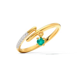 Anillo Abierto Minimalista con Diamante Natural en Plata de Ley 925 Chapada en Oro |   Joyería Fina Ajustable para Uso Diario - Product Image 4