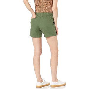 Shorts pour femmes personnalisés de haute qualité, taille mi-haute, avec cordon de serrage, décontractés, délavage clair, écologiques, séchage rapide, 100% coton, Créez votre design - Product Image 2