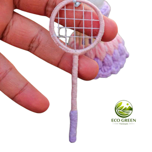 Crochet Shuttlecock Keychain Handmade Cute Floral Style Milk Cotton Badminton Keyring Bag Accessory Giff for badminton club 2026 - Product Image 3