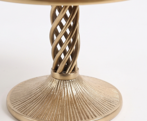 Premium Round Metal <b>Cake</b> <b>Stand</b> with Twisted Stem and Radiating Pattern Base Perfect For Wedding Events Restaurant And Gifts - Product Image 2