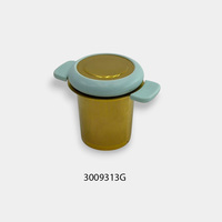 Infuseur à thé moderne en acier inoxydable poli, filtre à thé à mailles fines avec couvercle et poignée en silicone pour tasse et théière