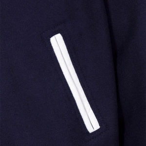 Veste bomber varsity en cuir avec broderie chenille marine de haute qualité, sur mesure OEM, pour hommes - Product Image 4