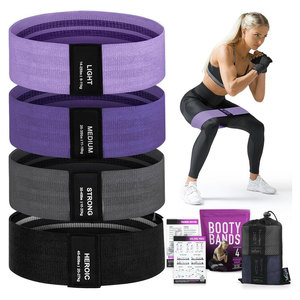 Wholesale Custom Logo Set of 3 <b>Exercise</b> Hip <b>Bands</b> Set Fabric Booty Resistance <b>Bands</b> Latex Cotton OEM Customized Packing Pcs - Product Image 1