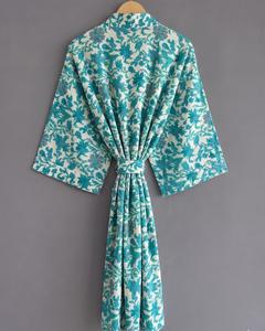 Green Tiger Print Women's Kimono Robe <b>Three</b> Quarter Sleeve Loose Fit Wrap Front Belted Casual Maxi Casual Dresses Woven - Product Image 2