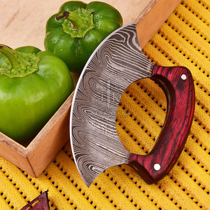 Couteaux de chef en damas de style unique, couleur et taille personnalisées, avec lames affûtées et manche en bois, couteau de cuisine OEM - Product Image 6