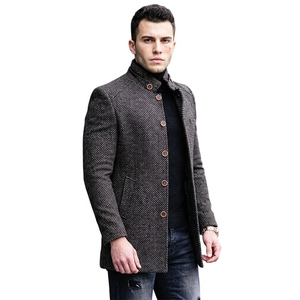 Nouvelle veste de moto décontractée pour homme à col montant et simple boutonnage, coupe-vent écologique avec doublure en fourrure, teinte unie, idéale pour l'automne - Product Image 4