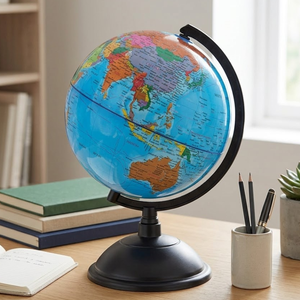 Globo Terráqueo Moderno para Escritorio Ejecutivo con Mapa del Mundo Detallado |   Globo Terráqueo Educativo para Escritorio de Oficina, Mesa de Estudio y Decoración del Hogar - Product Image 5