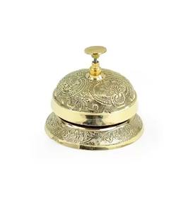 Campana de mesa de metal brillante, campana de llamada para mostrador de recepción, campana de servicio para huéspedes en el vestíbulo del hotel, campana de atención para escritorio - Product Image 5