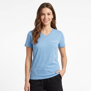 Camisetas de Mujer al por Mayor, Camisetas de Algodón Lisas, Camisetas con Estampado Personalizado, Camisetas de Manga Corta con Cuello en V para Damas - Product Image 3