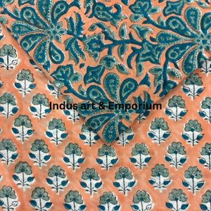 Block Print Cotton Cambric 60X60 Running Fabric Traditional Jaipuri Print Cotton Fabric - Product Image 2