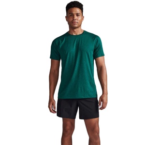เสื้อยืดคอกลมแขนสั้นสีเขียวมรกตสำหรับผู้ชาย ผ้าโพลีเอสเตอร์ถัก 100% ทรงปกติ สีพื้น สไตล์ลำลอง แห้งเร็ว - Product Image 1