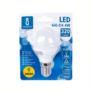 Lampadina LED G45 E14 4W 3000K Luce Calda 320 Lumen Ampio Angolo 25000H - Product Image 2