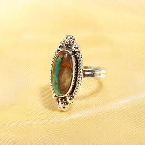 Unisex 925 Sterling Silver Wedding Engagement Anniversary Party <b>Ring</b> Classic Style <b>Turquoise</b> Gemstone Cushion Shape - Product Image 2