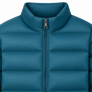 <b>Men's</b> Blue Stand Collar Puffer <b>Jacket</b> Windproof Zipper Casual Winter <b>Jacket</b> Regular Fit Polyester Wadding Solid Color - Product Image 3