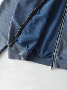 Sudadera con capucha para hombre estilo Grunge Punk, de primavera, oversize, forrada, con bolsillos, casual, con lavado ácido y efecto desgastado, con cremallera, 100% - Product Image 3