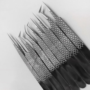 Pinzas para Extensión de Pestañas RMI Shin Black Plasma, Agarre de Diamante, Acero Inoxidable, 10 mm, Antiestáticas, Juego de 9 Puntas Diferentes - Product Image 3