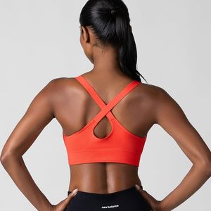 Soutien-gorge de sport à maintien élevé pour femme, design dos croisé rouge, haut de sport - Product Image 6