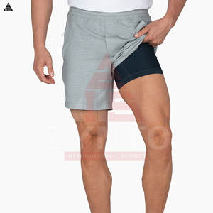 Shorts de sport personnalisés avec logo, pour la course à pied, la salle de sport, l'entraînement, la remise en forme, les sports athlétiques, en polyester, pour hommes, décontractés - Product Image 6