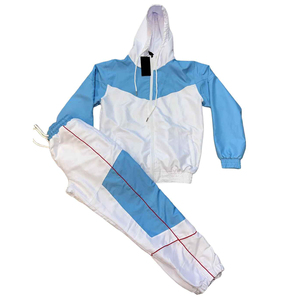 Jogging Wear <b>Wind</b> <b>Breaker</b> Hoodie and Sweat Pant Zip up Custom Logo Windbreaker Nylon Tracksuits for Men's - Product Image 2