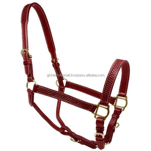 Comfortable Light Weight Custom Design Leather Horse <b>Halter</b> Fancy Stitched <b>Halter</b> With Strong Brass Hardware in 3 Variant Colors - Product Image 6