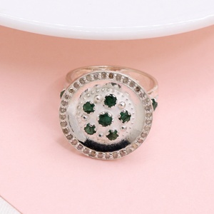Women's <b>Ring</b> Natural <b>Emerald</b> Gemstone & Real Diamond May Month Birthstone 925 Solid Sterling <b>Silver</b> Birthday Jewelry Wholesale - Product Image 6