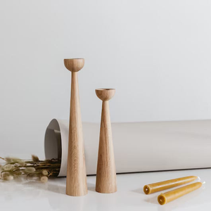 เชิงเทียนไม้ดีไซน์สร้างสรรค์คุณภาพเยี่ยม สีธรรมชาติ สำหรับโต๊ะอาหารหรือตกแต่งบ้าน สินค้ามาใหม่ล่าสุด - Product Image 4