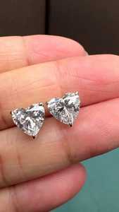 1ct Heart Lab Grown Diamond <b>Stud</b> Earrings: 14K Gold Solitaire, Ethical Jewelry Gift - Product Image 5