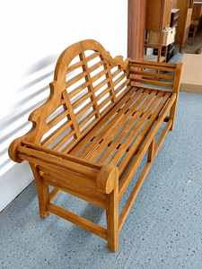 Banco de Jardín de Teca con Respaldo Arqueado Tradicional y Asiento de Listones, Resistente a la Intemperie, para Hoteles, Resorts, Villas, Parques, Muebles de Exterior, Venta al Por Mayor, OEM - Product Image 1