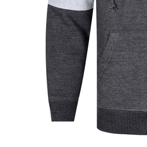 Sweat à capuche zippé intégral noir uni pour homme, avec broderie et impression numérique, performance athlétique, en polaire oversize - Product Image 4