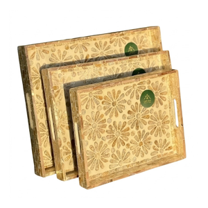 Plateau de service moderne de luxe en nacre incrustée, fait main, durable, pour rangement de table - Product Image 2
