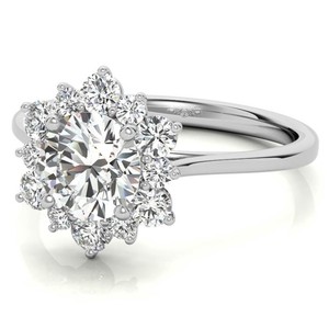 Anillo de Moissanita con Halo Oculto, Plata de Ley 925, Chapado en Oro Blanco, Anillo de Compromiso Solitario, Anillo de Promesa Nupcial, Regalo de Aniversario - Product Image 3